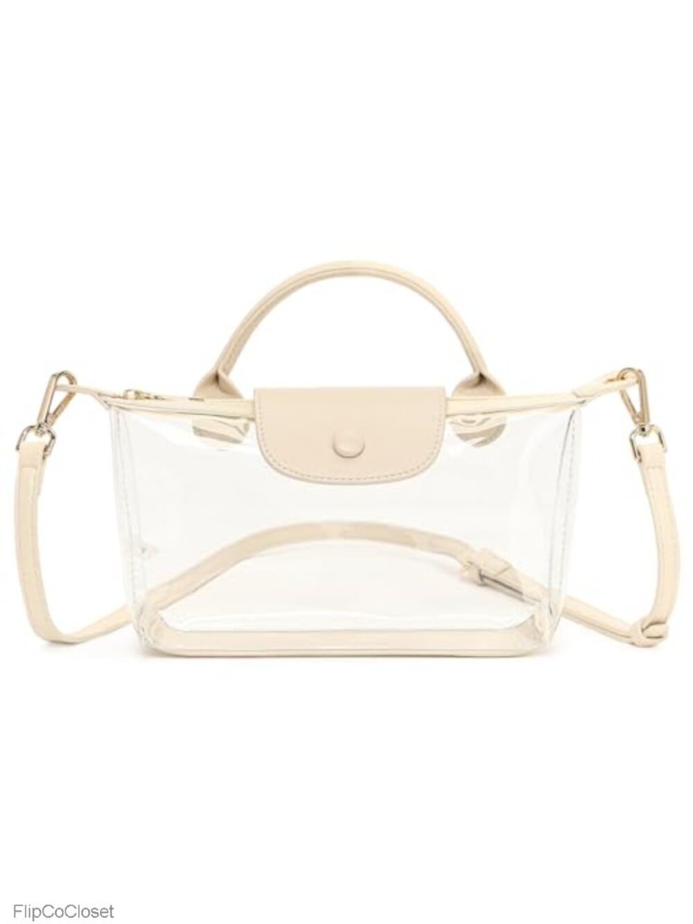 Clear Crossbody Bag Stadium Approved PVC Vegan Leather Purse